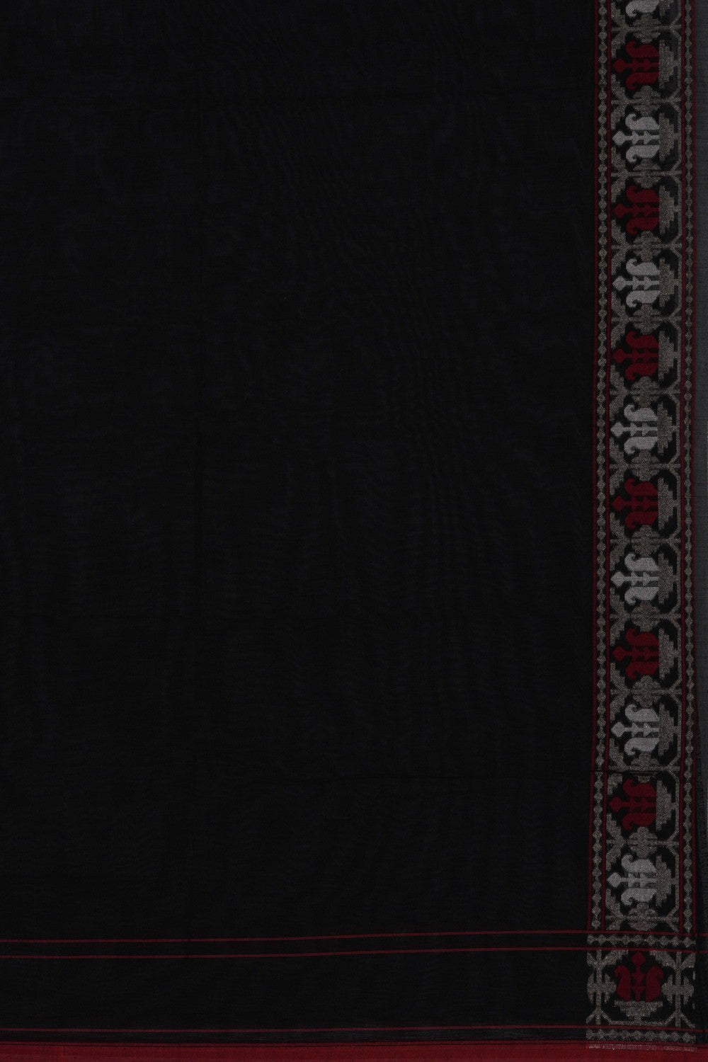 Image of Banarasi Cotton Silk Brocade Black Saree